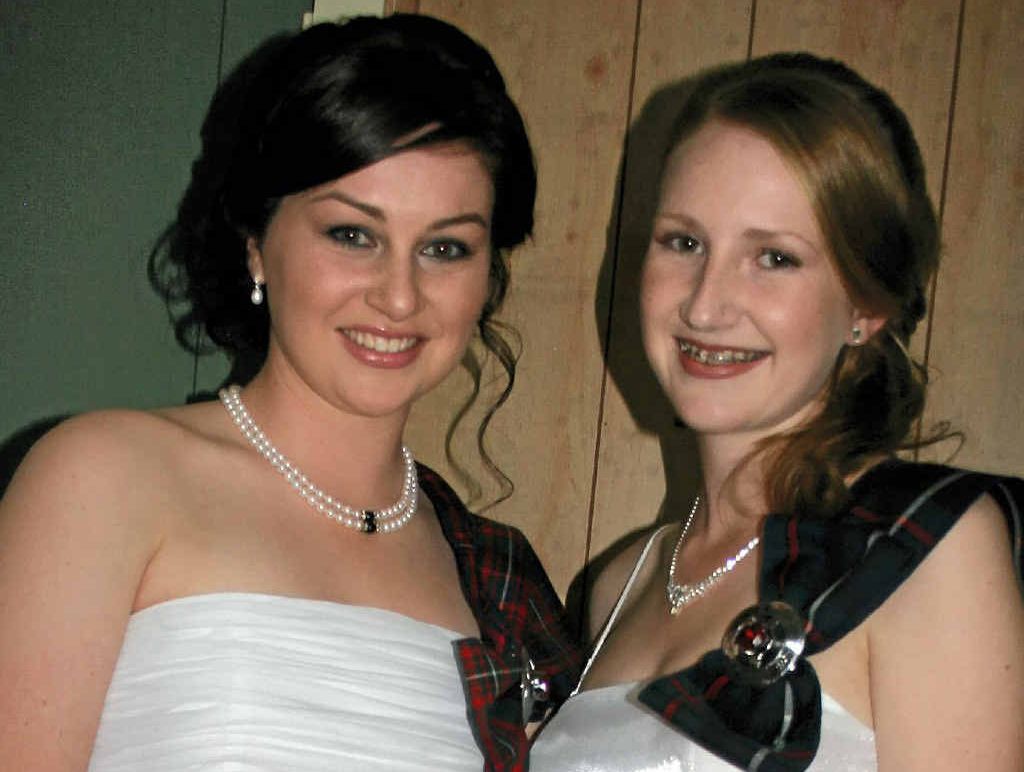 GREAT NIGHT: Madison Burton and Kaitlin Frizzell at the Caledonian Deb ball.